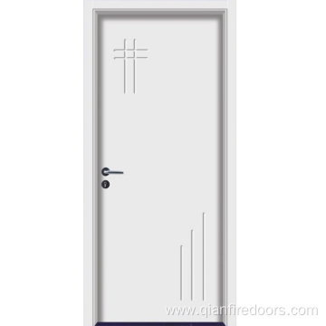 flush interior french door swinging white plastic door